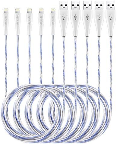 iPhone Charger Cords, 5Pack 5FT Lightning Cable to Ansuda USB Charging Data lines for iPhone 7 / 7 Plus / 6s / 6s Plus / 6 / 6 Plus / 5 / 5s / 5c, iPad mini /Air /Pro iPod touch (White)