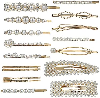 Amazon Com Chryses Pearls Hair Clips For Women Girls Large Hair