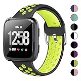 XIMU Sport Bands Compatible with Fitbit Versa/Versa 2 / Versa Lite, Soft Silicone Waterproof Breathable Sport Watch Strap Replacement Wristband Accessories Women Man for Versa Smart Watch