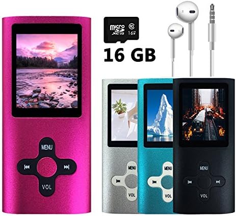 VOLGER 16GB MP3 MP4 Player Energy Saving Music Player Voice Recorder FM Radio Video Player Photo Viewer E-book Viewer for Running Camping (Rose)