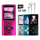 VOLGER 16GB MP3 MP4 Player Energy Saving Music Player Voice Recorder FM Radio Video Player Photo Viewer E-book Viewer for Running Camping (Rose)