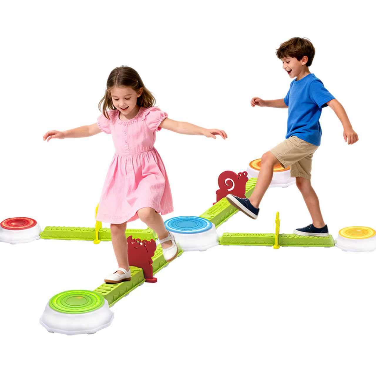 Photo 1 of Stepping Stones for Kids, 15 piece Balance Beams Toddler Stepping Stones Obstacle Course Sensory Toys with Game Spinner and Card for Indoor Outdoor Toys Gifts for 3 4 5 6 7 8 9 Years Old Kids