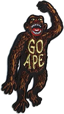 Go Ape Gorilla Monkey Patch Embroidered Iron On Applique