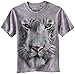 The Mountain White Tiger Face Adult T-Shirt, Grey, Small