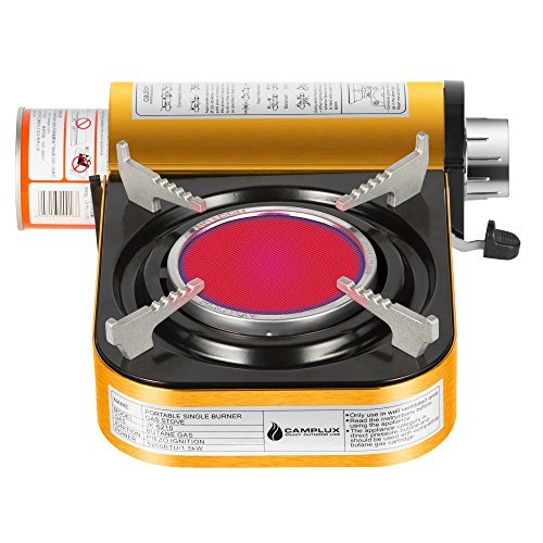 CAMPLUX ENJOY OUTDOOR LIFE Camplux Portable Gas Stove with Infrared Technology Ceramic Burner, Mini, Golden