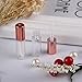 Sopear 10 Pcs 1.2ml Empty Lip Gloss Containers for Lipstick Samples, Lip Balms - Sopear Mini Refillable Travel Empty Lipgloss Gloss Bottle Tube Vials Containers with Bar Rose Gold Lid