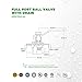 Everflow 405C034-NL Full Port Ball Valve with Drain, Forged Brass Construction w/Chrome Plated Brass Body with 3/4 Inch SWT, Blow Out Proof Stem Design, Stainless Steel Ball Handle with Vinyl Grip