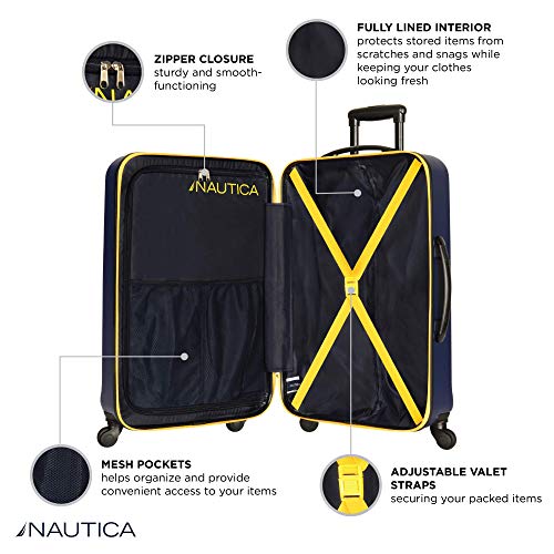 Nautica Ahoy Hardside Expandable 4Wheeled Luggage, Navy/Yellow