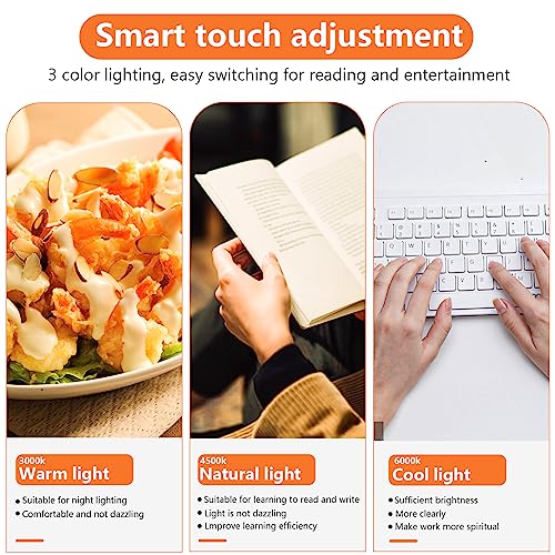 Wireless Desk Lamp 2500 mAh LED Under Cabinet Light Magnetic LED Touch Control Dimmable Night Light Desk Light USB Rechargeable for Under Cabinet, Kitchen, Reading, Working