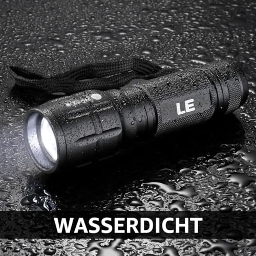 LE LED Torch Small, LE1000 Extremely Bright Zoom-able Mini Torches Battery Operated for Children, Portable, Waterproof Torch, Torch for Camping, Outdoor, Hiking, Emergencies