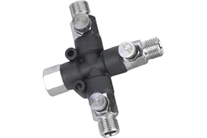 1/8 Three Way Adjustable Air Hose Splitter, Metal Airbrush Fitting Connector with Gas Control, for Airbrush and Mini Air Comp