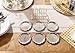 SMKF Collection 6-Piece Coaster Creative Drink Coasters with Decorative Rack Non-Slip Metal Cup Mats Tabletop Display with Holder for Bar,Home, Kitchen,Coffee Table Centerpieces Decoration (Silver)