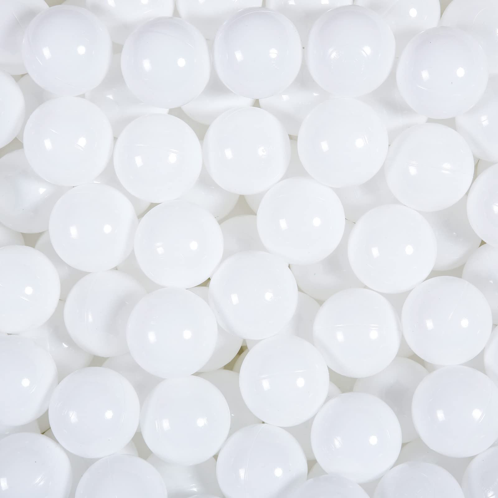 Photo 1 of Realhaha Ball Pit Balls 100 Play Balls Plastic Balls for Baby Girls Toddlers Kids Play Tent Pool Playhouse Playpen Party Decoration, White, 2.36inch