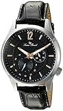 Lucien Piccard Men's 'Burano' Quartz Stainless Steel and Black Leather Casual Watch (Model: LP-40022-01-RA)