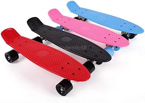 SSCUN 22" Cruiser Penny Style Skateboard Complete Deck Mini Plastic Retro Skate Board Purple