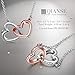 QIANSE Christmas Necklaces Gifts for Women couple necklace Swarovski Crystal Love Heart Pendant Rose gold White gold Plated Birthday Anniversary Gifts Jewelry for Girlfriend Daughter Wife Jewelry Gift