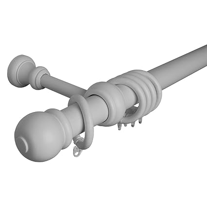 Intensions 35mm Wood Curtain Pole Set 300cm Light Grey Amazon Co