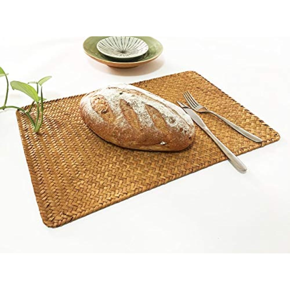 Placemats Place Mats Set Of 4,Seagrass Handwoven Rectangular Natrual Rattan Home eBay
