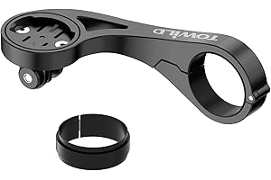 towild AS90 Out Front Bike Mount Bicycle Edge Compatible with Garmin Bike Computer/XOSSG/G+/iGPSPORT,Combo Extend Mount Adapter Camera and Light,Mount Arm Sturdy Non-Slip Fits 31.8MM Handlebar