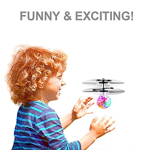 Betheaces Flying Ball, RC Flying Toy, Boys Toys, Infrared Induction Helicopter Drone with Colorful Shinning LED Light and Remote Controller for Kids, Gifts for Boys and Girls, Indoor and Outdoor Game - Thumbnail 2