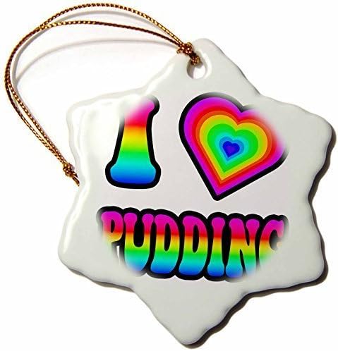 Christmas Craft Tree Decorations Groovy Hippie Rainbow I Heart Love Pudding Snowflake Christmas Ornament Porcelain Present