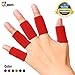 JBM Adult Finger Brace Splint Sleeve Thumb Support Protector Soft Comfortable Cushion Pressure Safe Elastic Breathable for Basketball Volleyball Baseball Badminton Tennis Boating Gym (Red)