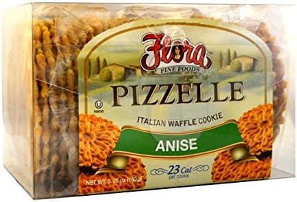 Pizzelle Cookies by Flora Foods (Anise) - Italian Waffle Cookie - Sweet Snack - Great snack ONLY 23 calories (Anise)