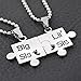 Comelyjewel Jigsaw Shape Bff Lettering Stainless Steel Necklace Pendant Set