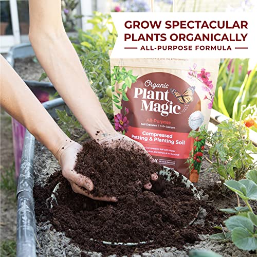 Compressed Organic Potting Soil for Garden, Plants & Vegetables Expands 4x When Mixed with