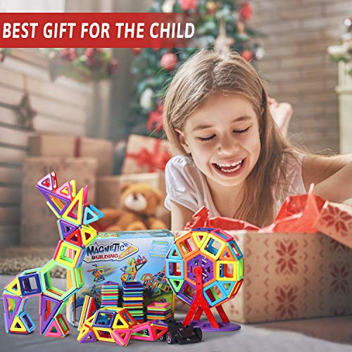 image for HOMOFY 108 PCS Magnetic Building Blocks Set for Kids 3+, Magnetic Cons