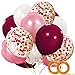 Bachelorette Party Decorations Balloons 40 Pack 12 Inch White Rose Gold Burgundy Latex Balloons with Confetti Balloon for Baby Shower Bridal Shower Wedding Party Supplies