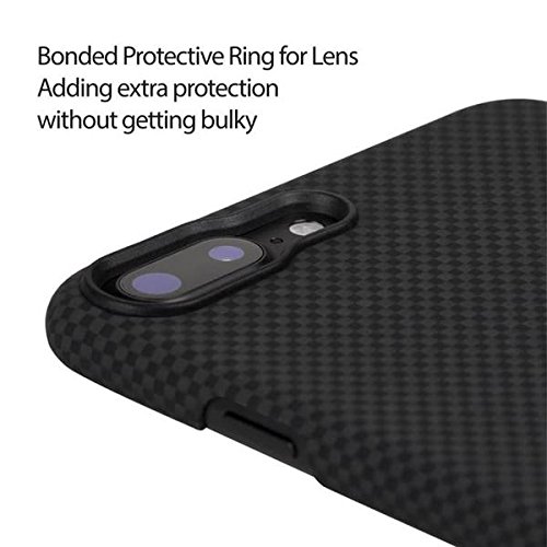 Pitaka Aramid Case/Back Cover with Tempered Glass, Embedded Metal Plates and Wireless Charging Friendly for iPhone 8/7 P