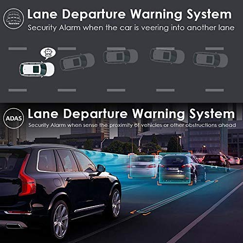 AZDOME 10" Mirror Dash Cam, Dual Lens Touch Screen,1080P HD Car Camera, Waterproof Backup Camera,Rear View Mirror Camera with Lane Departure Warning System,G-Sensor, Parking Assistance