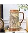 Beer Stein by HauCoze German Beer Stein Mug Drinking Tankard Handmade Gifts Souvenirs Engraved Ancient City Landscape Relief Food Safe Approved Giftbox 1 Litre