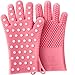 Pink Women's Heavy-Duty Heat Resistant 100% Silicone Oven Mitts, for Oven & Grills. Profits Will Benefit The National Breast Cancer Foundation (1 Pair, Size: XS/S - See Below)