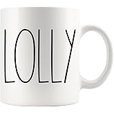 Moon9xx Lolly Coffee Mug | Rae Dunn Inspired Style Birthday - Merry Christmas Mother Day Family Present For The Best Ever Cup 11oz RTCLYJSJEX-11oz White