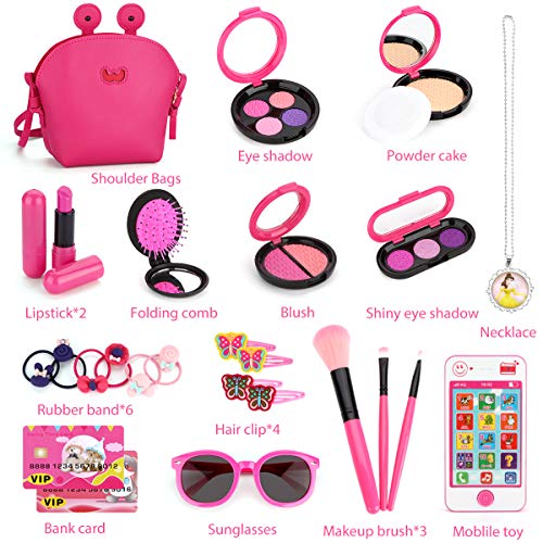 image for Tudoccy Kids Makeup Kit - Girl Pretend Play Makeup My First Purse Toy 