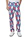 Tipsy Elves Men's American Flag Argyle Golf Pants - USA Golf Pants: Large