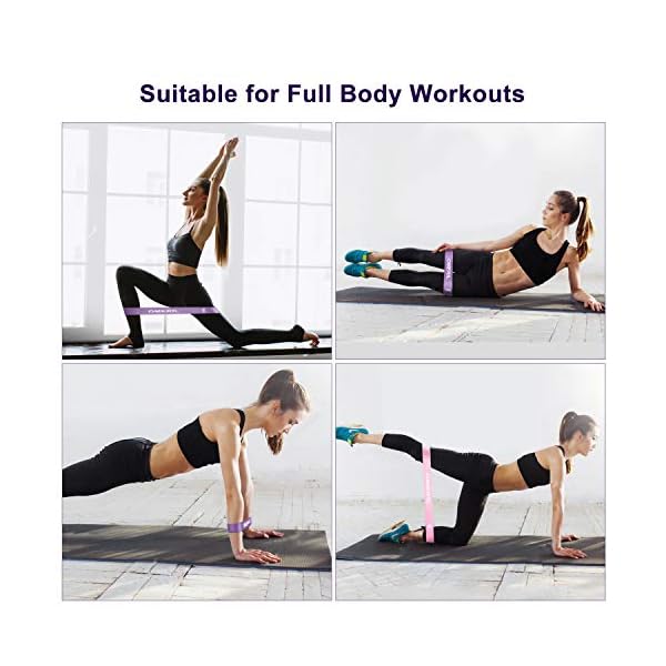 OMERIL Resistance Bands [Set of 5], Skin-Friendly Resistance Exercise Loop Bands with 5 Resistance Levels for Legs and Glutes, Arms, Fitness Bands for Home, Gym, Yoga, Training-Carry bag included