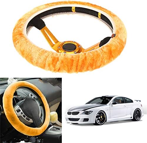 超特価sale開催 のソフトぬいぐるみ車のdiyのステアリングホイールカバー編み込みハンドル冬暖かいカバーカースタイリングインテリアアクセサリー 高評価 の