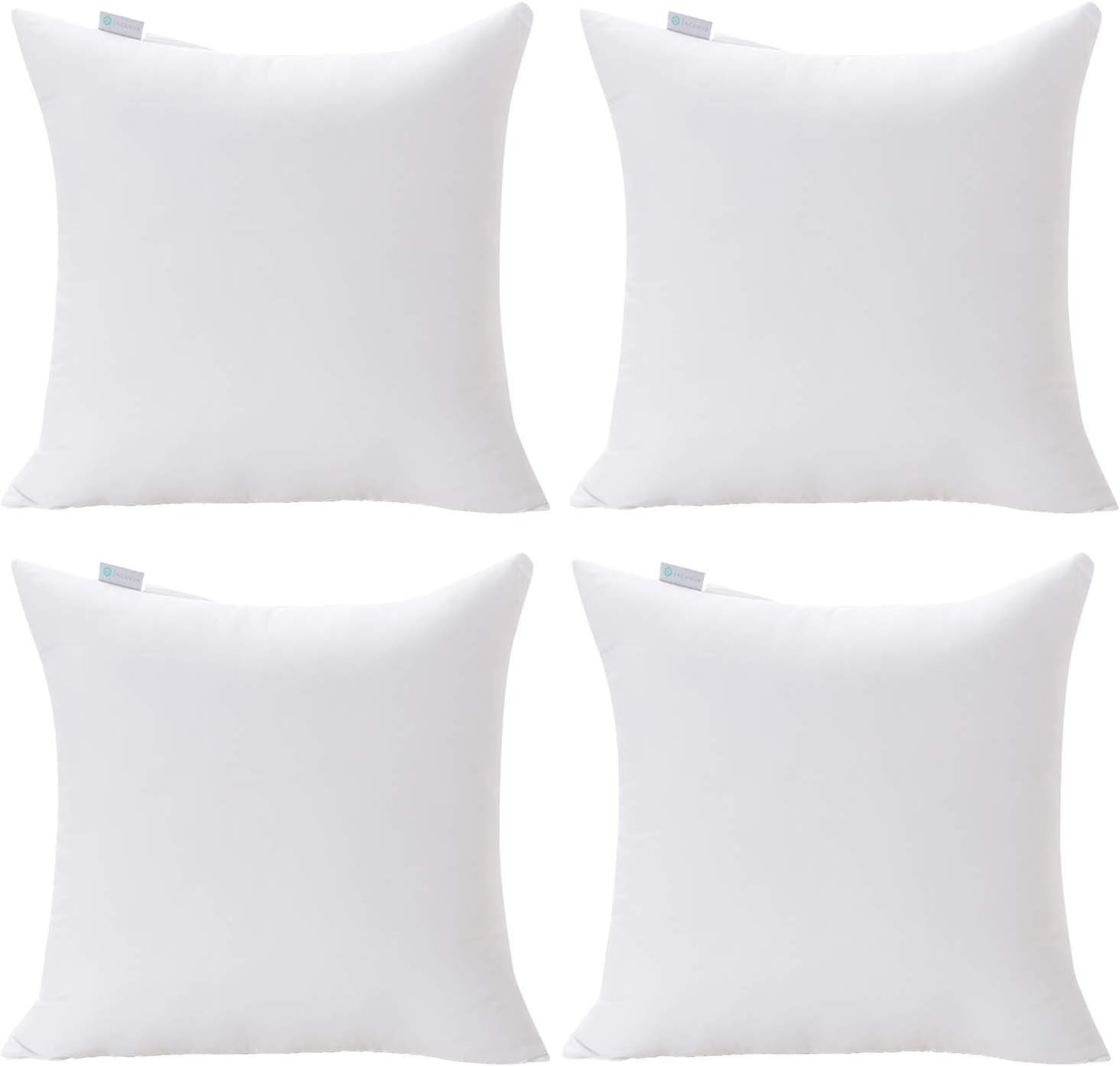 Acanva 20 x 20 Premium Hypoallergenic Polyester Stuffer Square Form Sham Throw Pillow Inserts, 20"-4P, 2020 Newer Version: Home & Kitchen