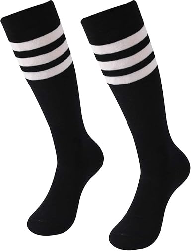 Amazon Com Soccer Socks Suttos Unisex Cotton Knee High Triple