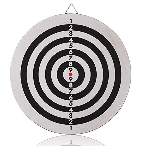 Darius Bristle Dartboard Double-Sided Flocking with 6 Darts Starter Kit, 18 inches