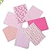 KINGSO 7PCS Cotton Fabric Bundles Quilting Sewing Pattern DIY Craft 19.7x19.7inch Pink