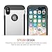 Trianium iPhone X Case [Duranium Series] Rugged Holster Heavy Duty Protective Cover with Built-in Screen Protector for Apple iPhone X Phone (2017) Belt Clip Kickstand [Full Body Protection] - Silver