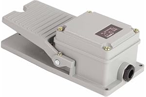 Foot Pedal Switch,15A/250V Foot Switch Nonslip Aluminum Shell,Momentary Pedal Silver Contacts,LT3 Foot Operated On Off Switch