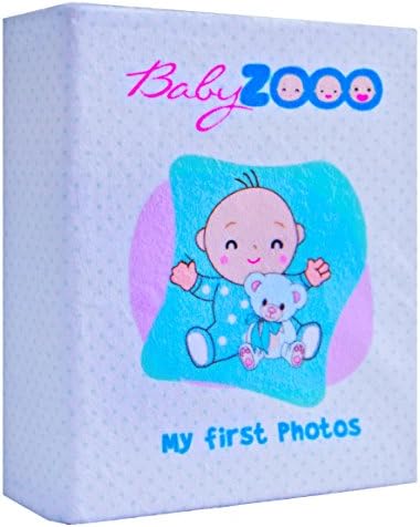 BABY Plush Photo Album For 4"x6" Pictures, Soft Plushy &amp; Gentle White Cover, Holds Up To 96 of Your Baby's Most Special Moments, Sweet Baby Shower Gift - Free Bonus By BabyZooo