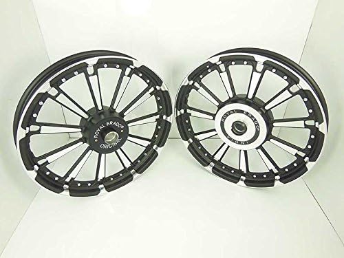 ROYAL ERADO Royal Bikes Standard Drum Brake 11 Spokes rajputana Design Black Alloy Wheels