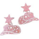 Western Cowboy Hat Dangle Drop Earrings for Women Bling Shiny Disco Earrings Country Cowgirl Let’s Go Vacation Earrings Jewelry Gifts