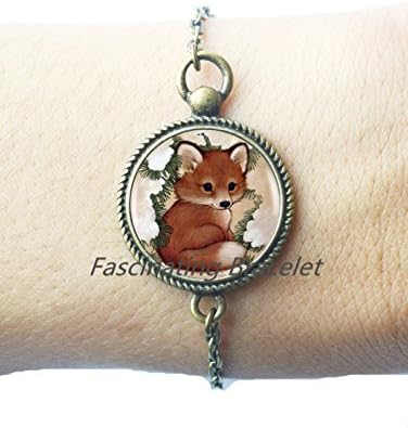Cute Baby Fox Bracelets Choker Statement Silver Bracelet For Women Dress Accessories-JewelryAE0077